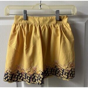 Lilica ripilica Pink Flamingo skirt  Girls 8 Gold Embroidered Lined Belt Loop No